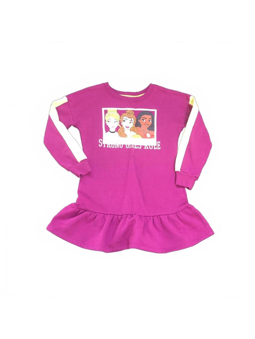 Disney Princess Girls' Strong Girls Rule Peplum Sweatshirt Dress Size M (7-8)